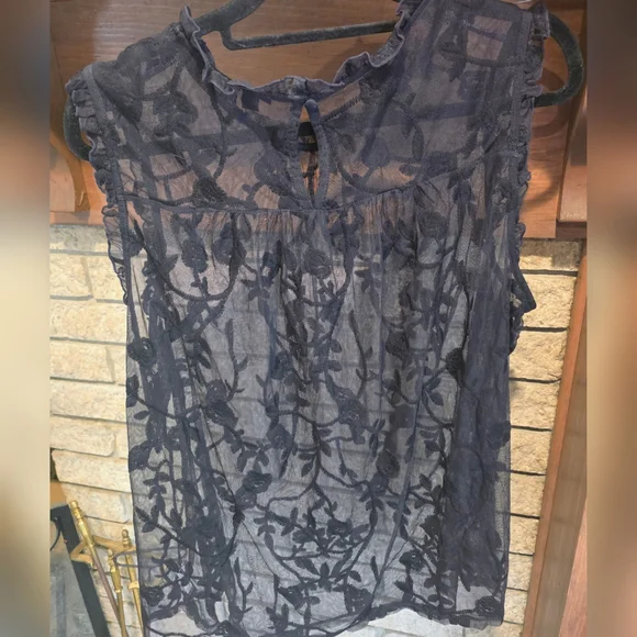 Torrid Black Sheer Floral Blouse - Picture 4 of 6